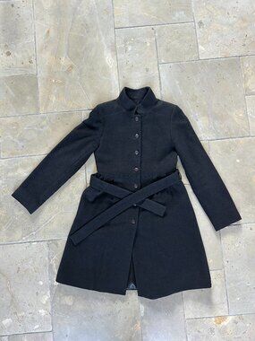 Bompard 100% Cashmere Coat Black Size S – Minimalist Luxury Soft Wool Winter